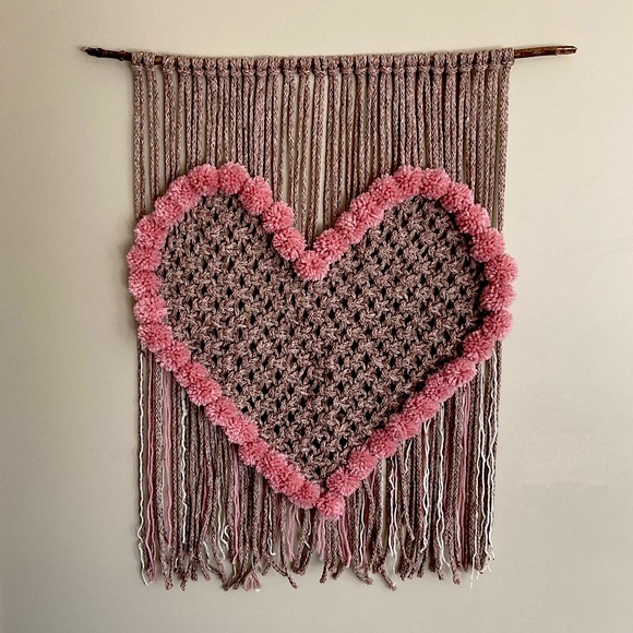 Pom Pom Heart Wall Hanging - Picture 2 of 4